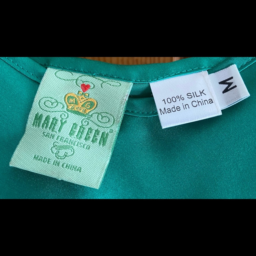 100% silk, emerald green, maxi slip